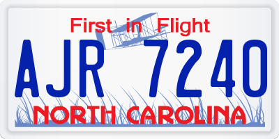 NC license plate AJR7240