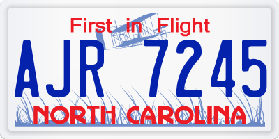 NC license plate AJR7245