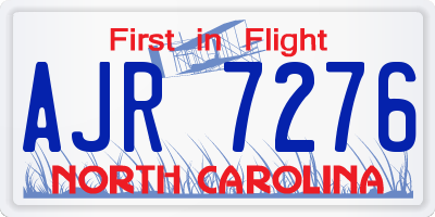 NC license plate AJR7276
