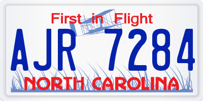 NC license plate AJR7284
