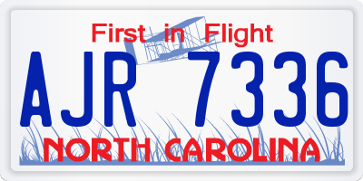 NC license plate AJR7336
