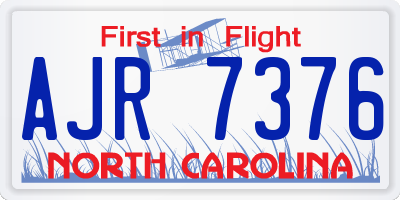 NC license plate AJR7376