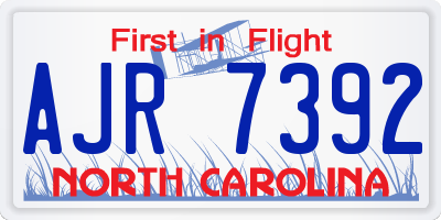 NC license plate AJR7392