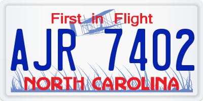NC license plate AJR7402