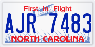NC license plate AJR7483