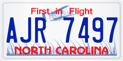NC license plate AJR7497