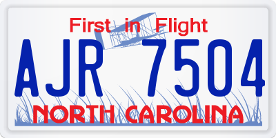 NC license plate AJR7504