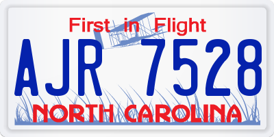 NC license plate AJR7528