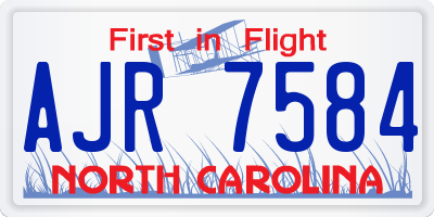 NC license plate AJR7584