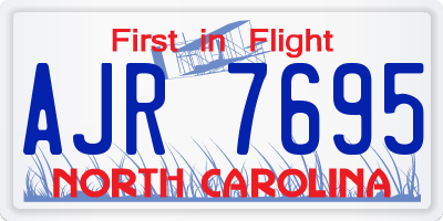 NC license plate AJR7695