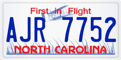 NC license plate AJR7752