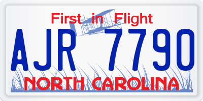 NC license plate AJR7790