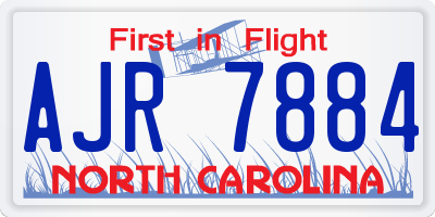 NC license plate AJR7884
