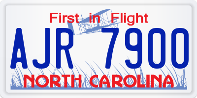 NC license plate AJR7900