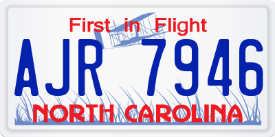 NC license plate AJR7946