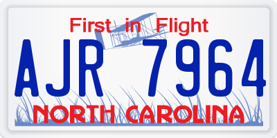 NC license plate AJR7964