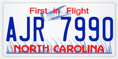 NC license plate AJR7990