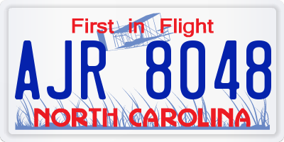 NC license plate AJR8048