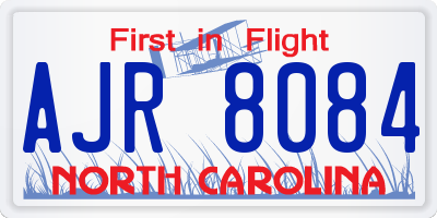 NC license plate AJR8084
