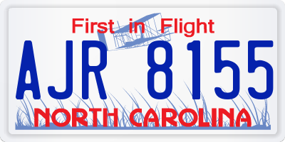NC license plate AJR8155