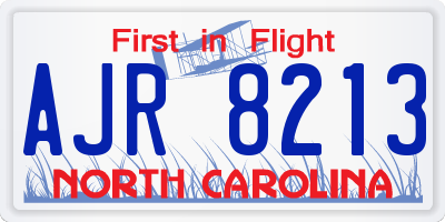 NC license plate AJR8213