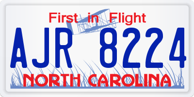 NC license plate AJR8224