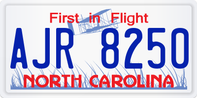 NC license plate AJR8250