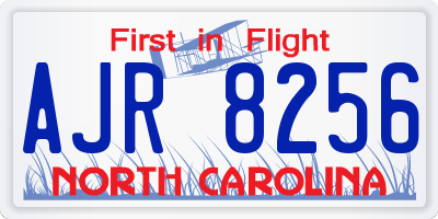 NC license plate AJR8256