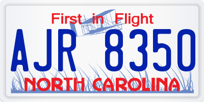 NC license plate AJR8350