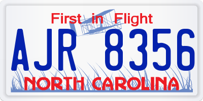 NC license plate AJR8356