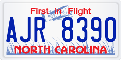 NC license plate AJR8390