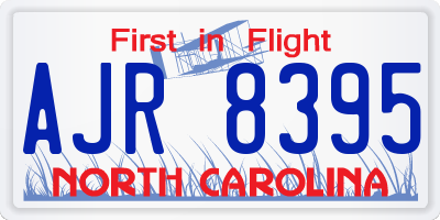 NC license plate AJR8395