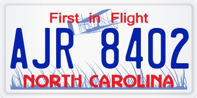 NC license plate AJR8402