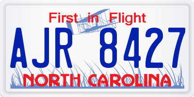 NC license plate AJR8427
