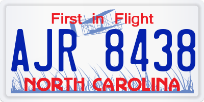 NC license plate AJR8438