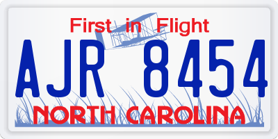 NC license plate AJR8454