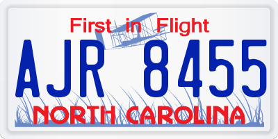 NC license plate AJR8455