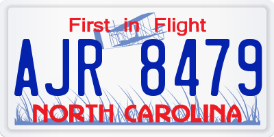 NC license plate AJR8479