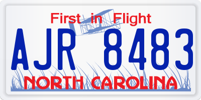 NC license plate AJR8483
