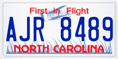 NC license plate AJR8489