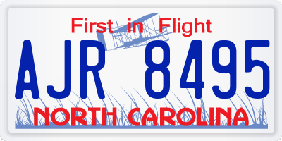 NC license plate AJR8495