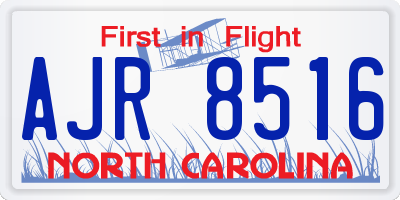 NC license plate AJR8516