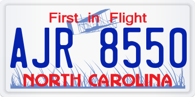 NC license plate AJR8550