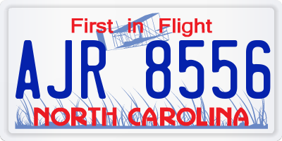 NC license plate AJR8556