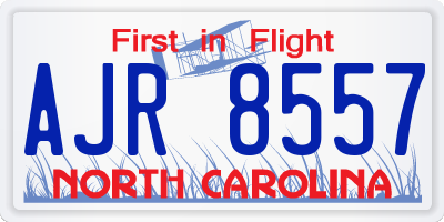 NC license plate AJR8557