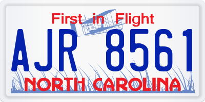 NC license plate AJR8561