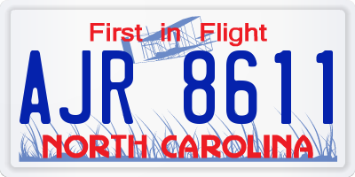 NC license plate AJR8611