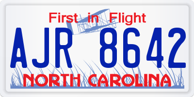 NC license plate AJR8642