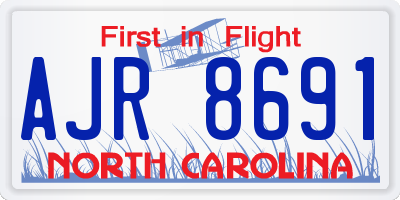 NC license plate AJR8691