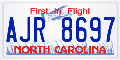 NC license plate AJR8697